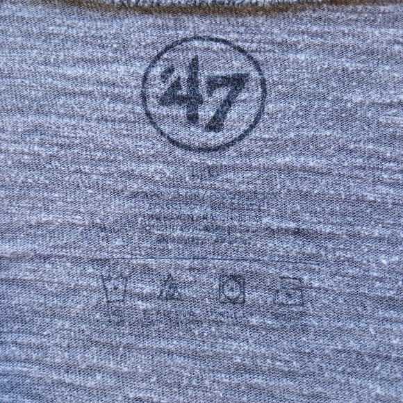 '47 Seattle Seahawks Colorblock Henley Large long sleeve blue grey button crew - Picture 7 of 12